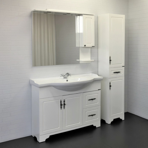Зеркальный шкаф с подсветкой Comfortу Севилья 85 см слоновая кость - фото 2