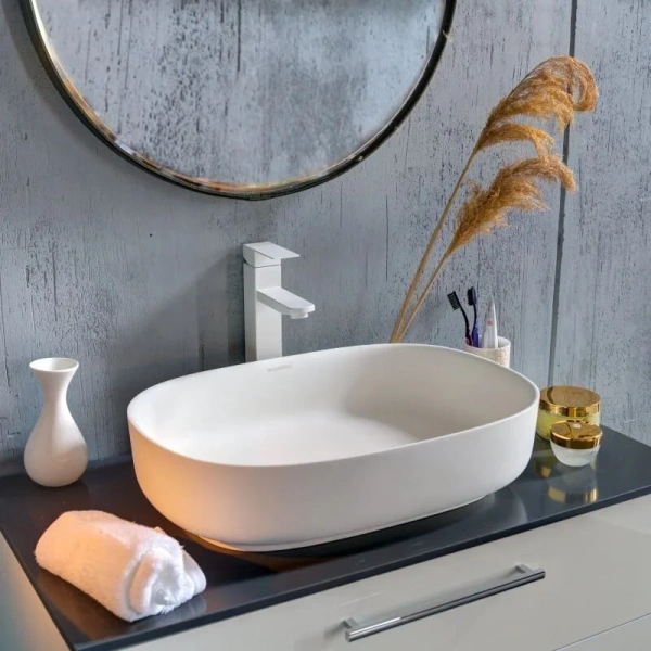 Раковина Montebianco Conca 54 см белая матовая - фото 3