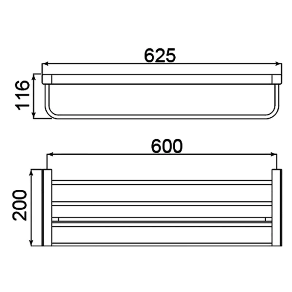 Полочка для ванной Timo Selene с полотенцедержателем, золото матовое - фото 2