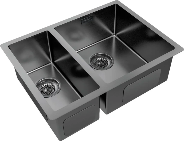 Мойка для кухни Paulmark Zusat 59 см вороненая сталь, правосторонняя, из нержавеющей стали, стальные, металлические - фото 3