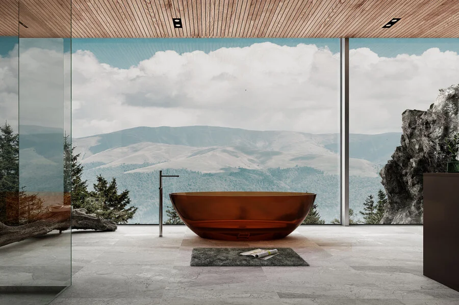Ванна акриловая Abber Kristall 180x85 см коричневая, 180x85 см - фото 3