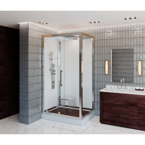 Душевая кабина Deto Z 120х90 см с тропическим душем, хромированный профиль - фото 9