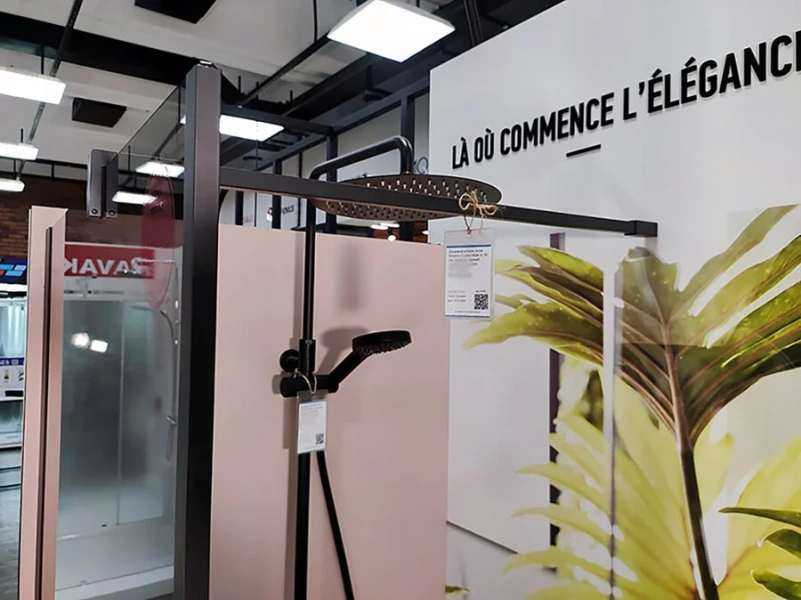 Душевая перегородка Jacob Delafon Contra 90 см профиль черный стекло прозрачное, в наличии - фото 7