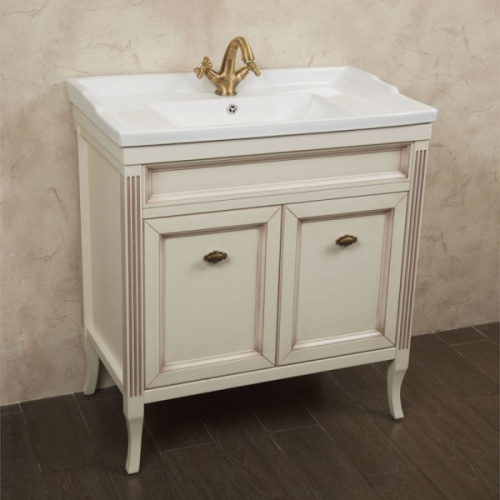 Тумба под раковину, цвет слоновая кость с патиной матовый, фурнитура бронза, La Beaute Vivien index_1 - фото 3