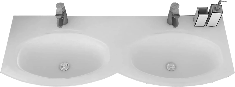 Тумба с раковиной подвесная Cezares Vague 138 см с двойной раковиной