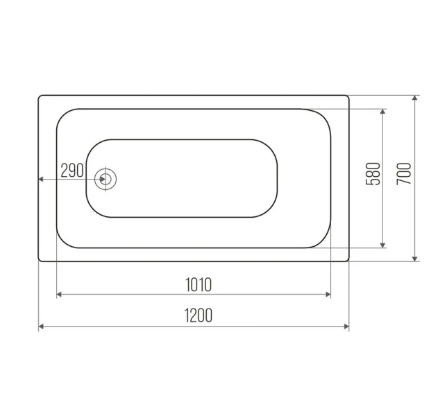 Ванна чугунная Goldman Classic CL12070 120 x 70 см, цвет белый - фото 2