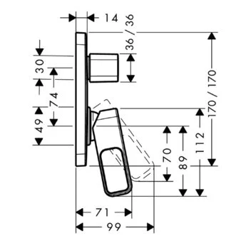 Смеситель для ванны Axor Urquiola 11425000 - фото 2