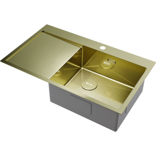 Мойка для кухни Omoikiri Akisame 86-LG-R 86 см правая светлое золото - фото 2