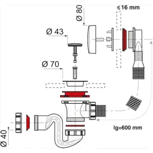 Слив-перелив Cersanit автоматический - фото 2