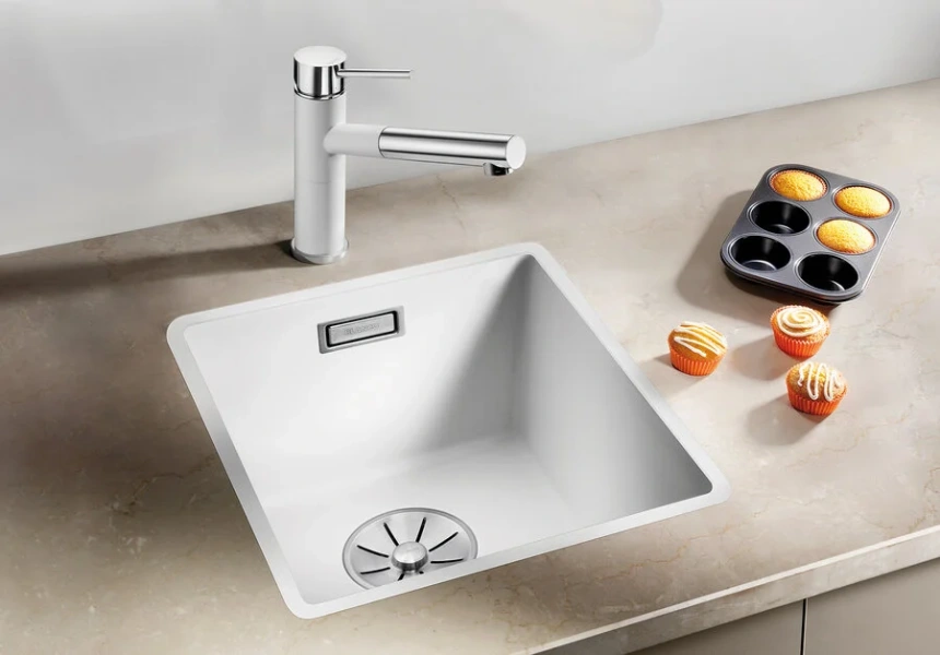 Мойка для кухни, цвет антрацит, Blanco Subline 320- F, из натурального камня - фото 2