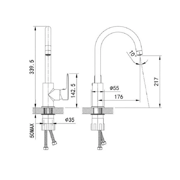 Смеситель для питьевой воды IDDIS Cuba однорычажный - фото 2