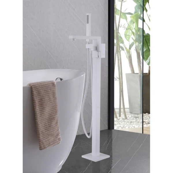 Смеситель для ванны Abber Daheim белый матовый, современные, hi-tech - фото 3