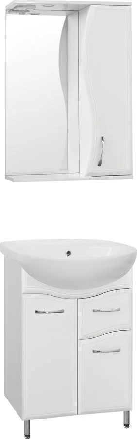 Зеркальный шкаф с подсветкой Style Line Панда 55 см белый - фото 2