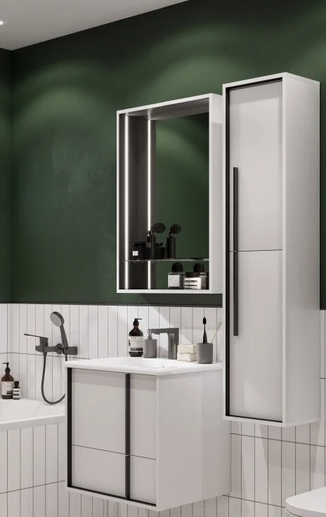 Зеркальный шкаф с подсветкой Акватон Ривьера 60 см белый матовый, 60 см - фото 3