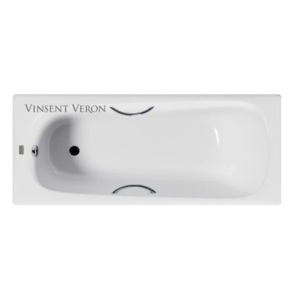 Чугунная ванна Vinsent Veron Concept VCO1507042H/VH0015CH, 150 x 70 см, ручки хром, цвет белый - фото 1