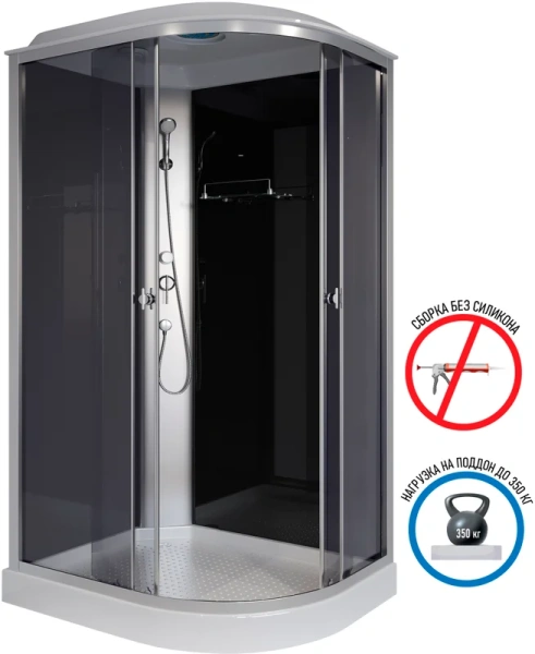 Душевая кабина Niagara Eco 120x80 см левосторонняя, полукруглые, четверть круга - фото 2