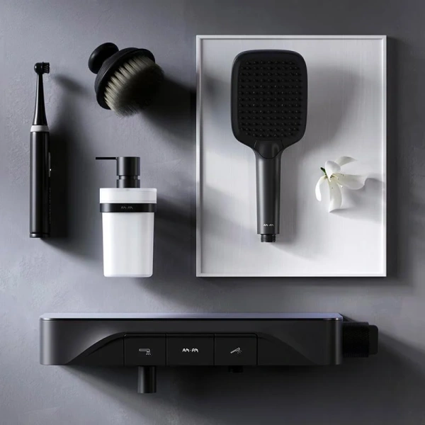 Смеситель для ванны Am.Pm Func черный матовый, порционно нажимные - фото 8