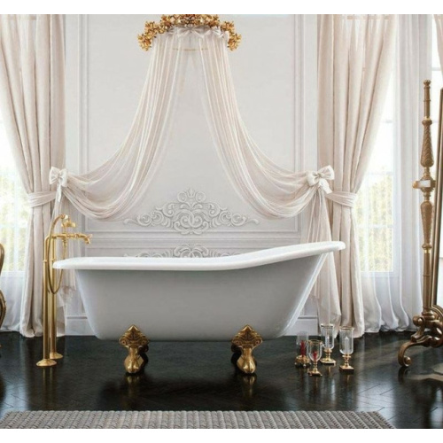 Ванна из литьевого мрамора Эстет Царская 170x73 см белая глянцевая, овальные - фото 5