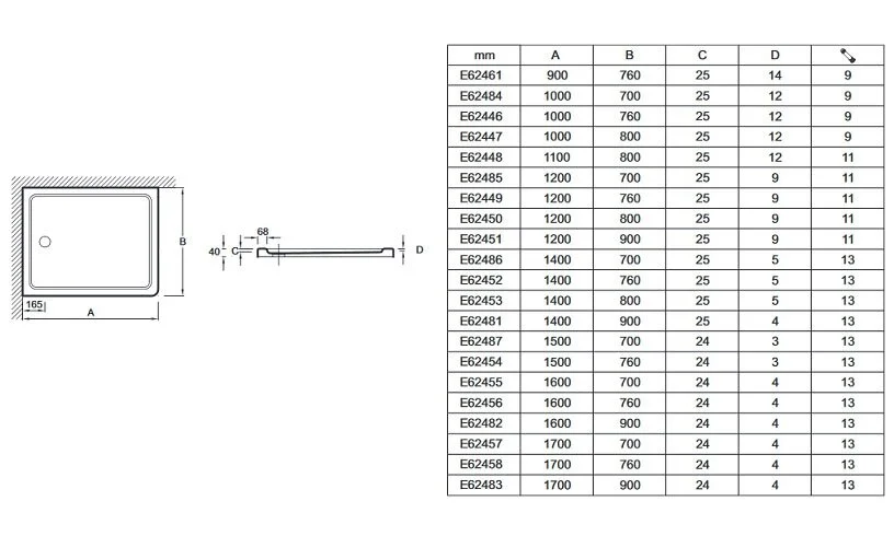 Душевой поддон Jacob Delafon Flight 170х90 см без покрытия белый - фото 2
