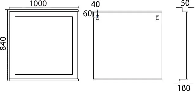 Зеркало Misty Марта 100 см темный бетон, современные, hi-tech - фото 3