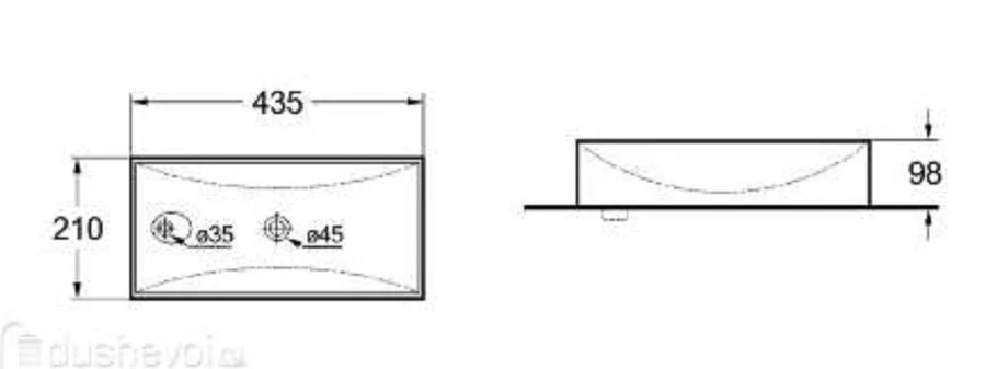 Раковина SantiLine 44 см левосторонняя белая - фото 2