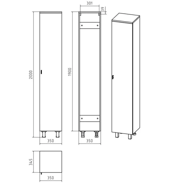 Шкаф-пенал напольный Misty Дива 35 см белый, левый, современные, hi-tech - фото 4