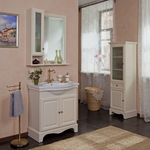 Пенал для ванной, петли слева, цвет слоновая кость матовый, фурнитура бронза, La Beaute Michel, по запросу - фото 2