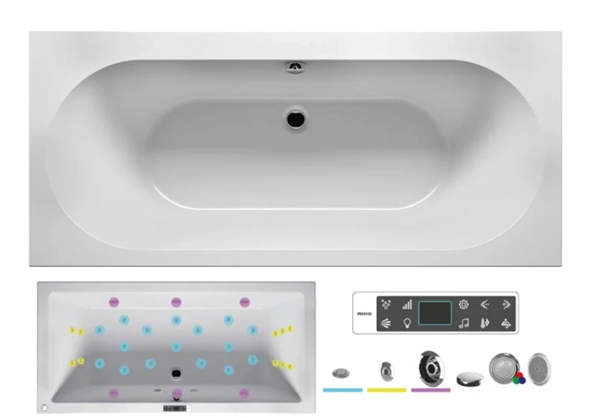 Ванна гидромассажная Riho Carolina 170 x 80 см, BLISS - фото 1