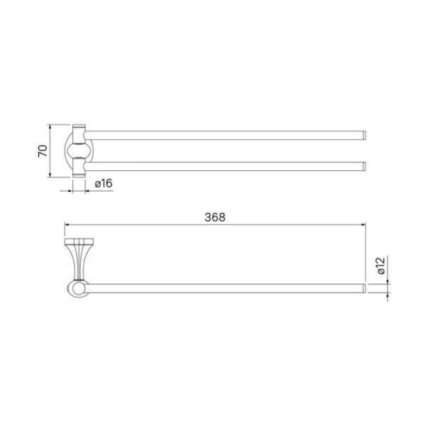 Полотенцедержатель IDDIS Male двойной - фото 2