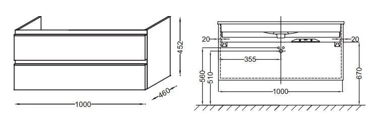 Тумба под раковину подвесная Jacob Delafon Vox 100 см белый, нет в наличии - фото 2