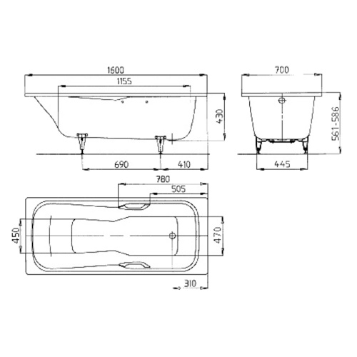 Ванна без специальных покрытий Kaldewei Ambiente, глубокие - фото 3
