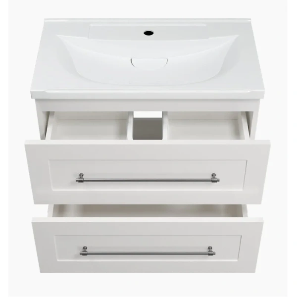 Тумба под раковину подвесная Misty Марта 80 см белая, современная, hi-tech - фото 3