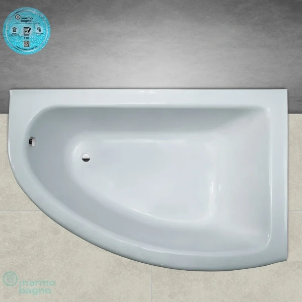 Ванна Marmo Bagno Альба, MB-BL170-110/MB-BR170-110, 170 х 110 см, искусственный камень, L/R, белая index_1 - фото 10