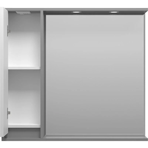 Зеркальный шкаф с подсветкой Brevita Balaton 90 см белый/серый, правый, по запросу index_1 - фото 9