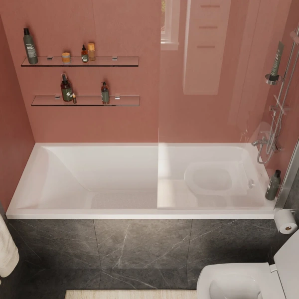 Акриловая ванна Stworki Стокгольм 165 x 70 см, с каркасом, белая, 270038 - фото 4