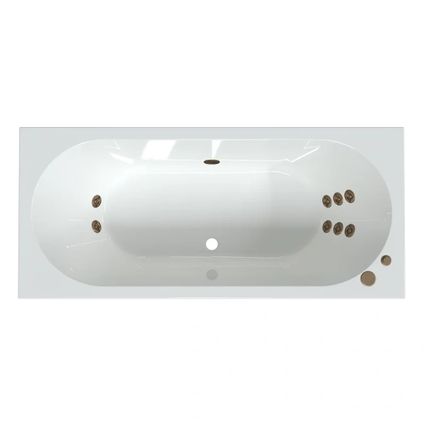 Акриловая ванна Радомир Вальс 1-01-4-0-1-195К, 200 x 100 см, каркас, фронтальный экран, сифон, слив-перелив автомат в комплекте, белая/бронза, нет в наличии - фото 8