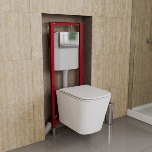 Инсталляция для унитаза D&K с клавишей хром, с механическим сливом - фото 6