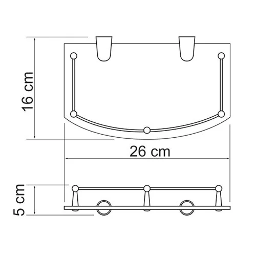 Полочка для ванной WasserKRAFT стеклянная - фото 2
