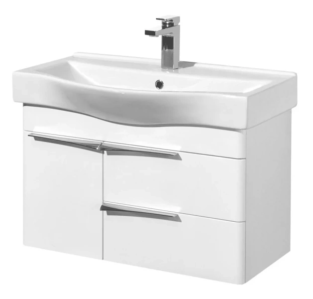 Тумба с раковиной подвесная Акватон Беверли 1A235501BV010 80 см с одной дверцей и двумя ящиками