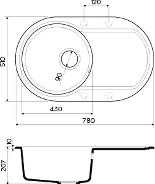 Мойка для кухни Omoikiri Manmaru-78-CA 78 см карамель, из искусственного гранита - фото 3