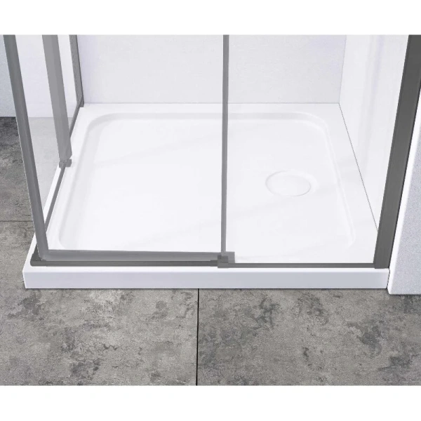 Душевой уголок Vincea Slim-N 100х80 см профиль вороненая сталь, стеклянные - фото 6