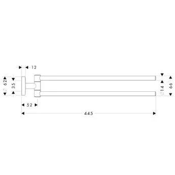 Полотенцедержатель Hansgrohe Logis двойной, современные, hi-tech - фото 2