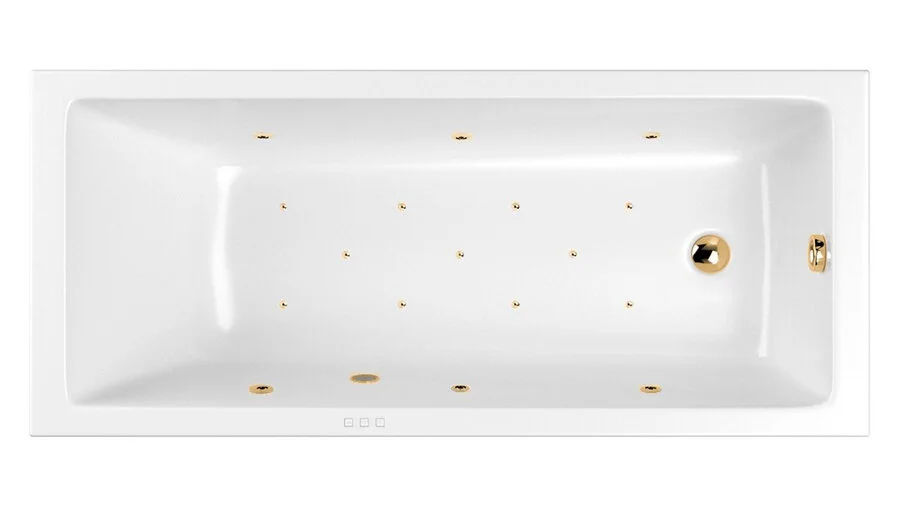 Ванна гидромассажная Whitecross Wave Relax, 150 х 70 см, увеличенная толщина акрила, усиленная армировка, белый/золото, 0101.150070.100.RELAX.GL - фото 1