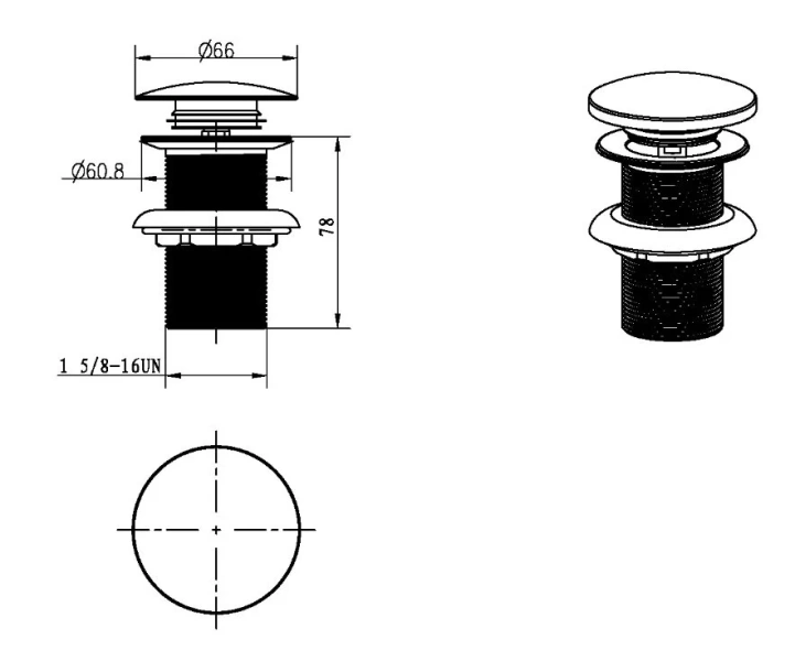 Донный клапан Boheme Imperiale золото - фото 2