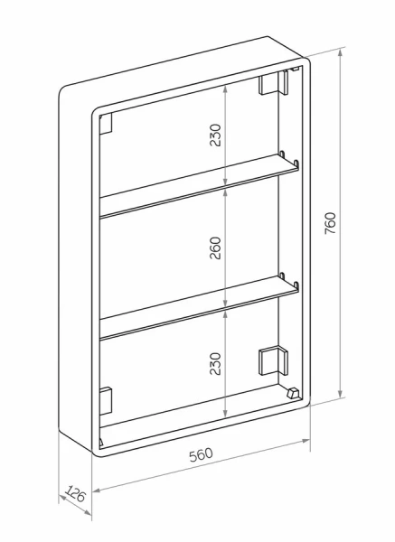 Зеркальный шкаф с подсветкой Misty Элиот 60 см правый, 60 см - фото 3