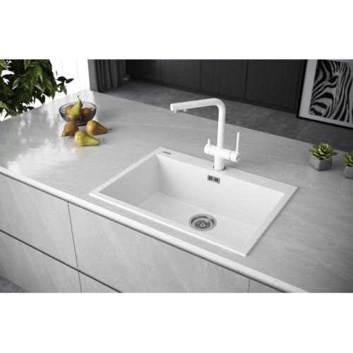 Мойка для кухни Paulmark Decoration 76 см белая матовая - фото 3
