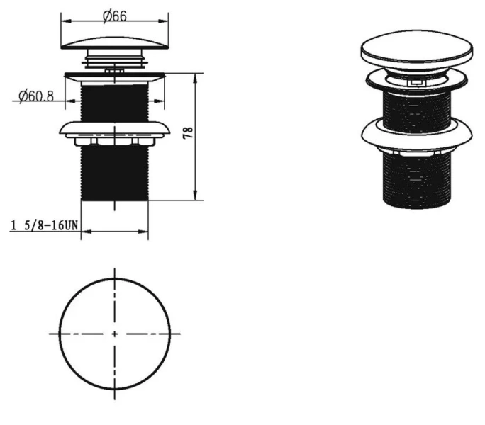 Донный клапан Boheme графит матовый - фото 2