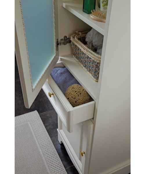 Пенал для ванной, петли слева, цвет слоновая кость матовый, фурнитура золото, La Beaute Michel, по запросу index_1 - фото 4