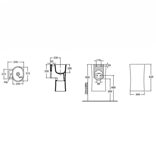 Раковина Azzurra Nativo 35 см овальная - фото 2