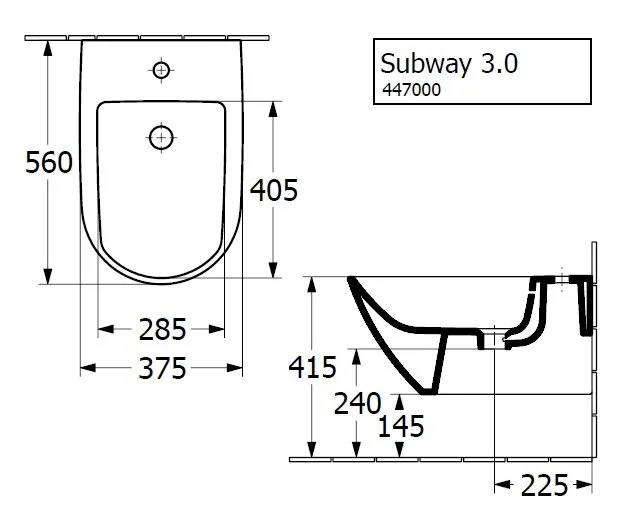 Биде подвесное Villeroy & Boch Subway 3.0 альпийский белый - фото 2
